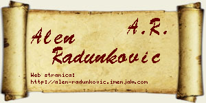 Alen Radunković vizit kartica